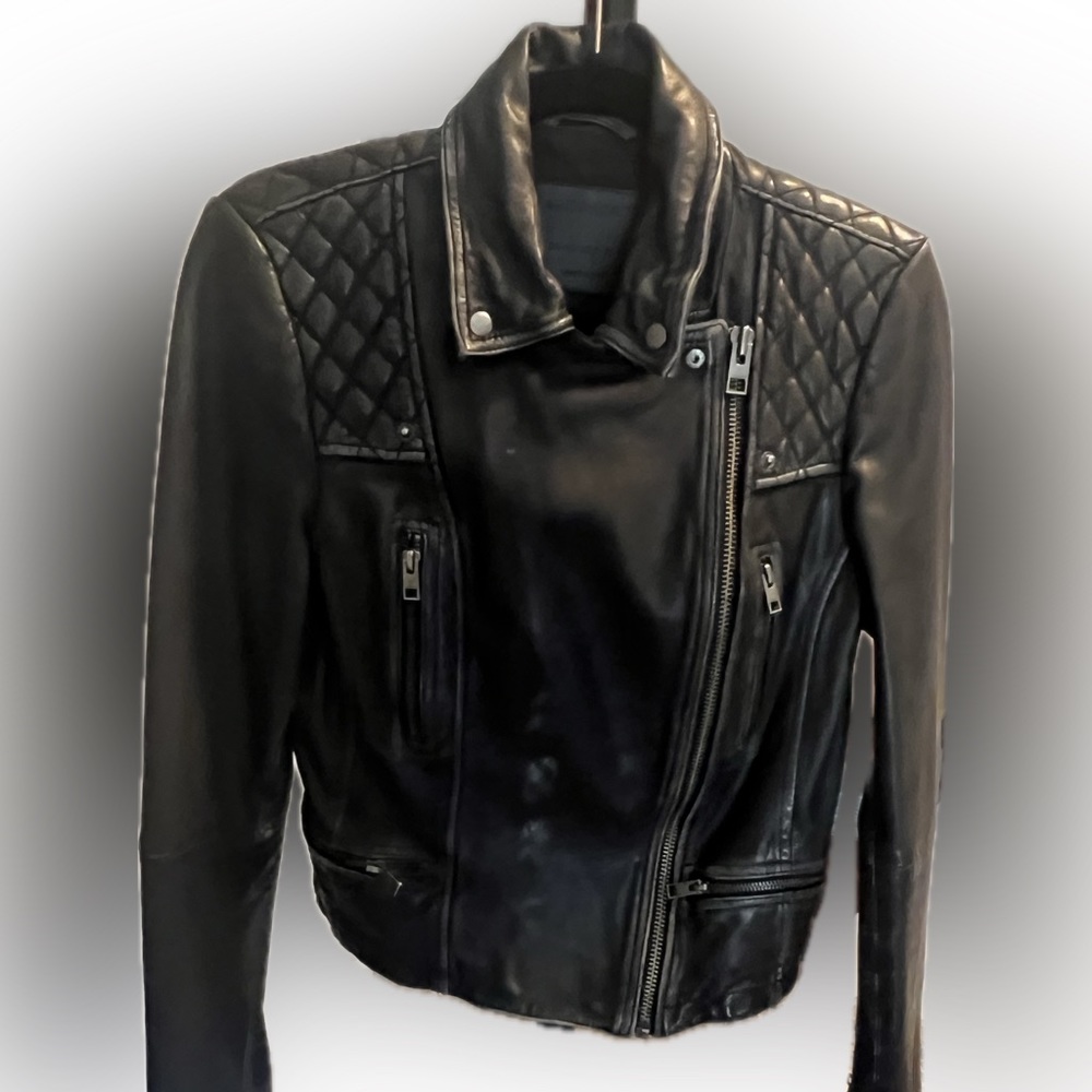 All Saints Cargo Leather Biker Jacket